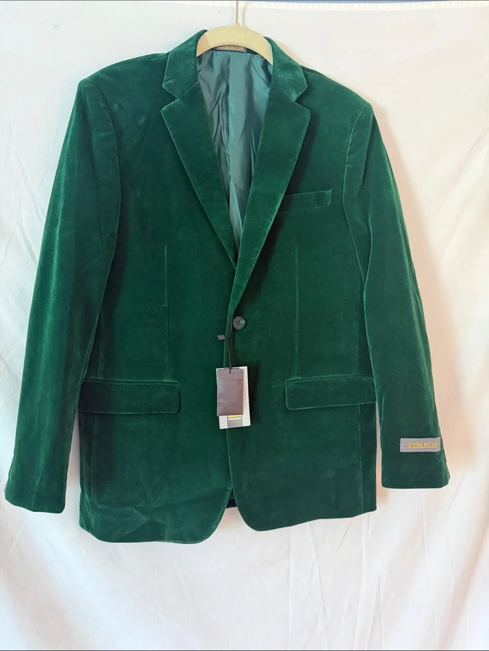 Emerald Velvet Boy's Blazer - Classic Single-Breasted Jacket